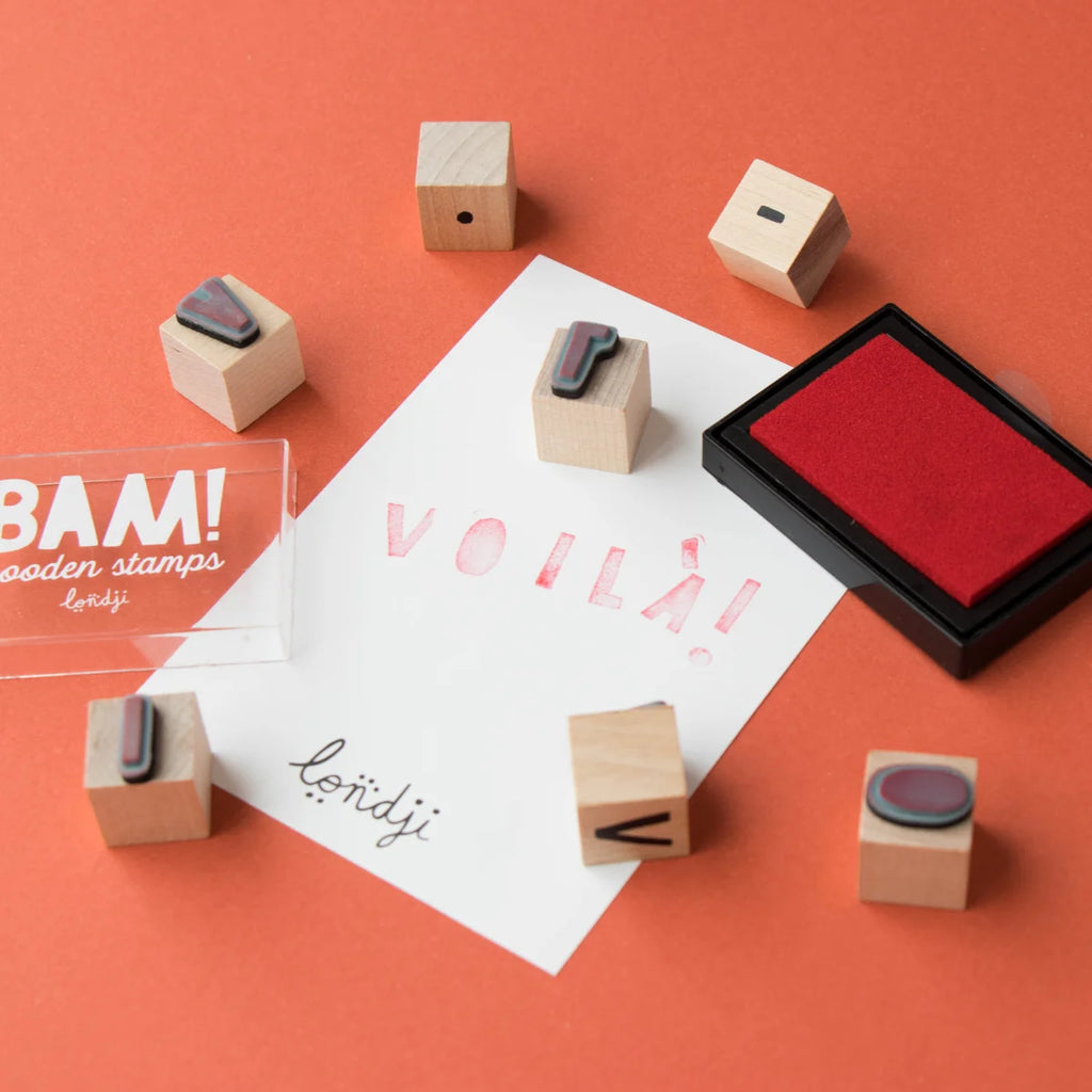 Tampons en bois - Lettres, Bam! Words