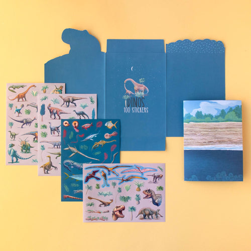 Removable Dinosaur Stickers, 100pcs 