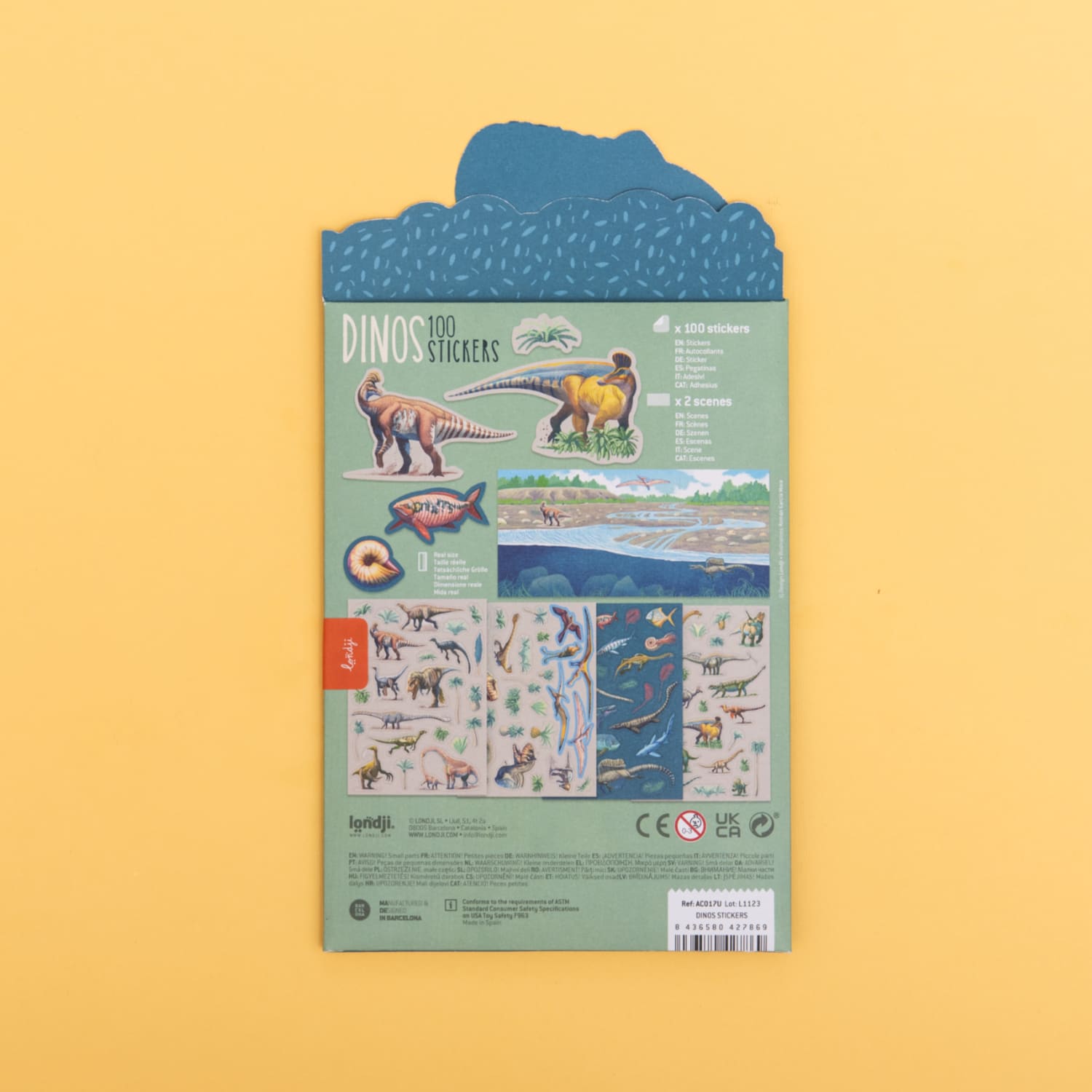 Removable Dinosaur Stickers, 100pcs 