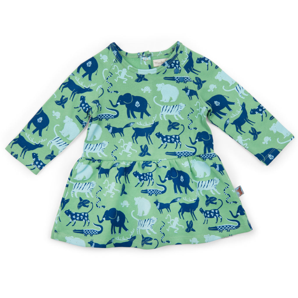 Fleece dress with animal print, Marilou