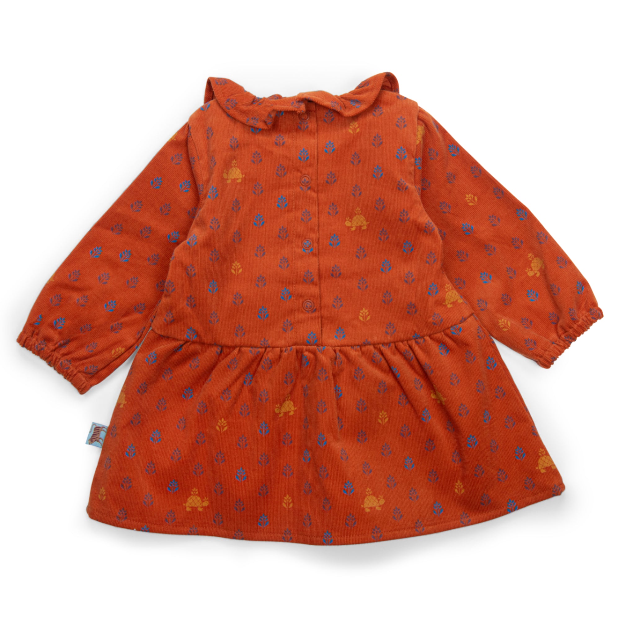 Needlecord dress with ruffled collar, Manon