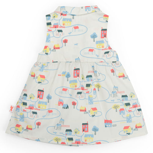 Sleeveless dress in organic cotton, Lea