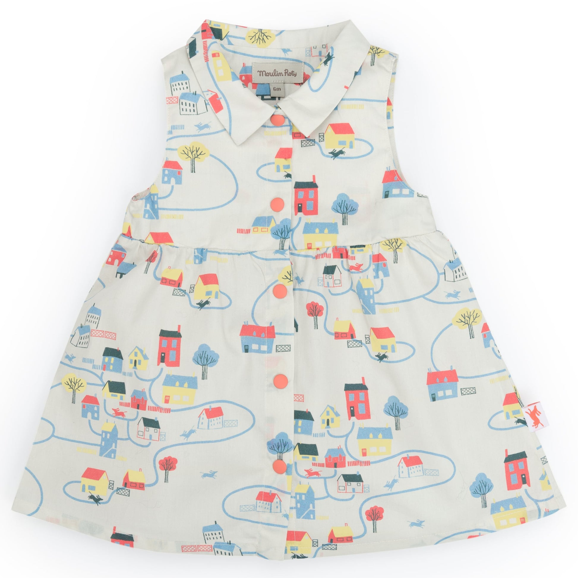 Abito smanicato in cotone bio, Lea