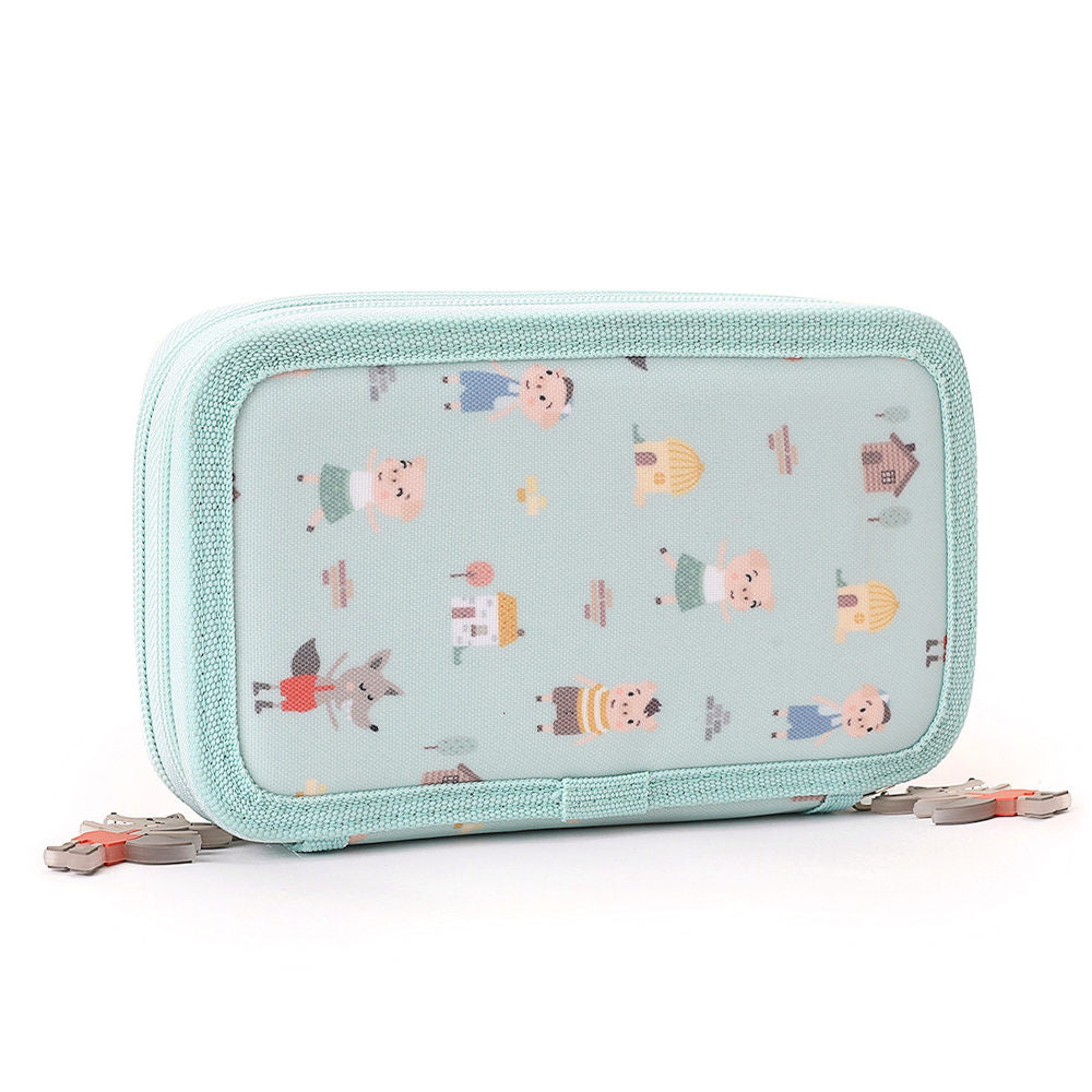 Astuccio rigido doppio scomparto, Three little pigs