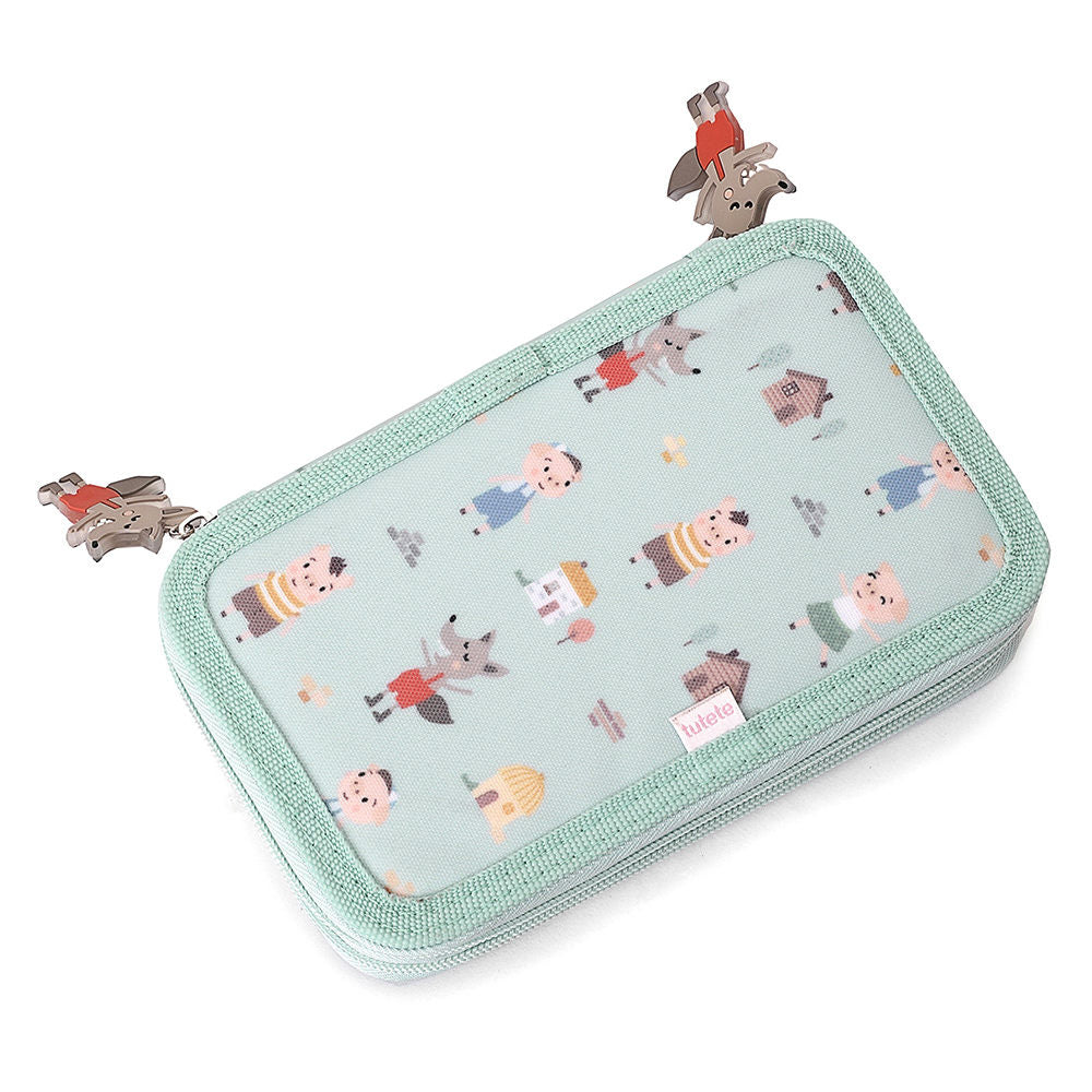 Astuccio rigido doppio scomparto, Three little pigs