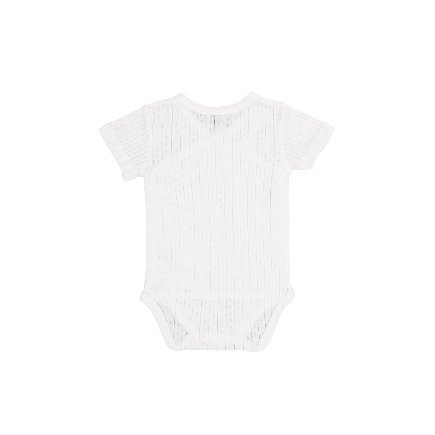 Crossover bodysuit short sleeve organic cotton pointelle, White