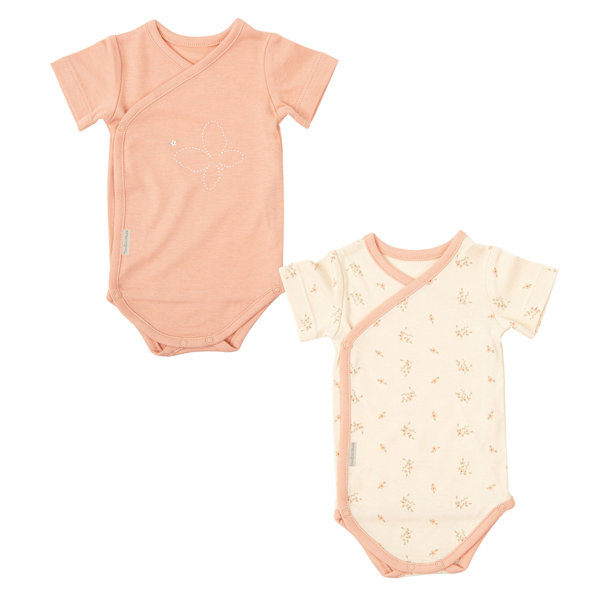 Baby Body Short Sleeve Bamboo Organic Cotton Dalia, Set of 2