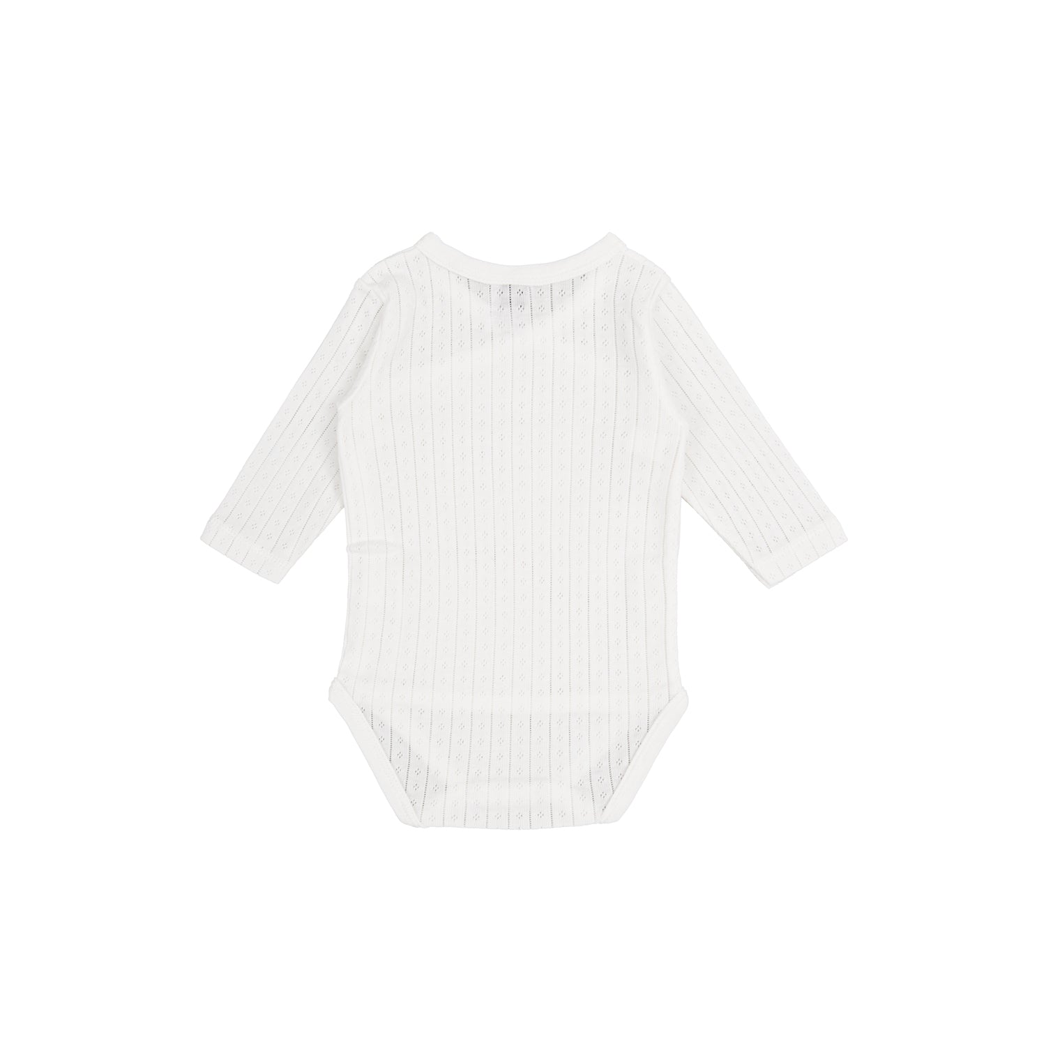 Body incrociato manica lunga cotone bio pointelle, Bianco