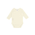 Crossed bodysuit long sleeve organic cotton pointelle, Ecru
