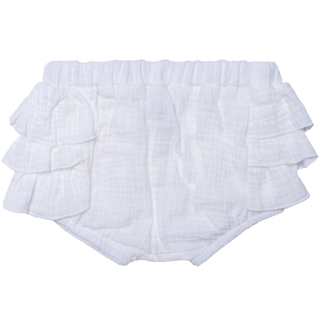 Bloomer copripannolino con volant, Bianco