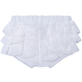 Bloomer Diaper Cover with Ruffle, White