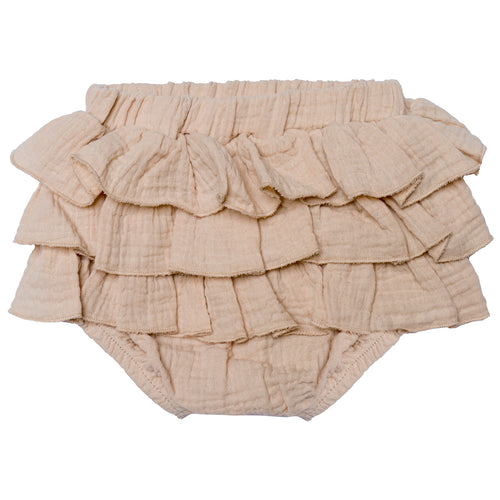 Bloomer Diaper Cover with Ruffle, Beige