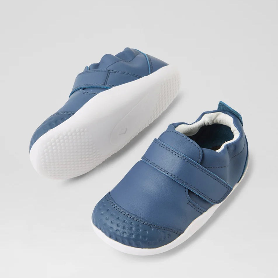 First step shoes in leather, Xplorer Go Vintage indigo