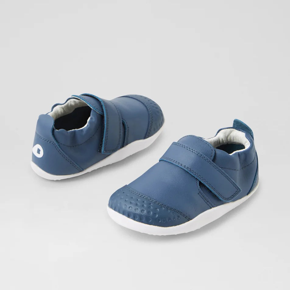 First step shoes in leather, Xplorer Go Vintage indigo