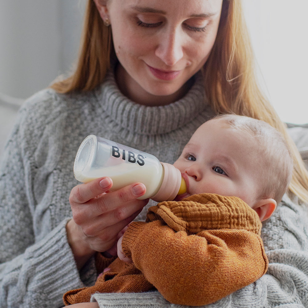 Biberon in vetro Bibs 110ml, Ivory | Baby Glass Bottle Set