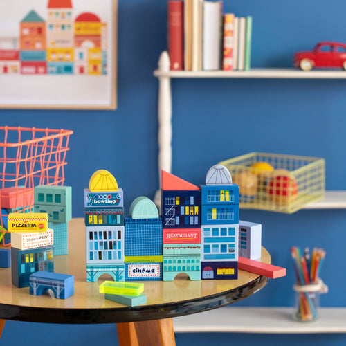 Blocchi di costruzione città in legno, 51 pz
