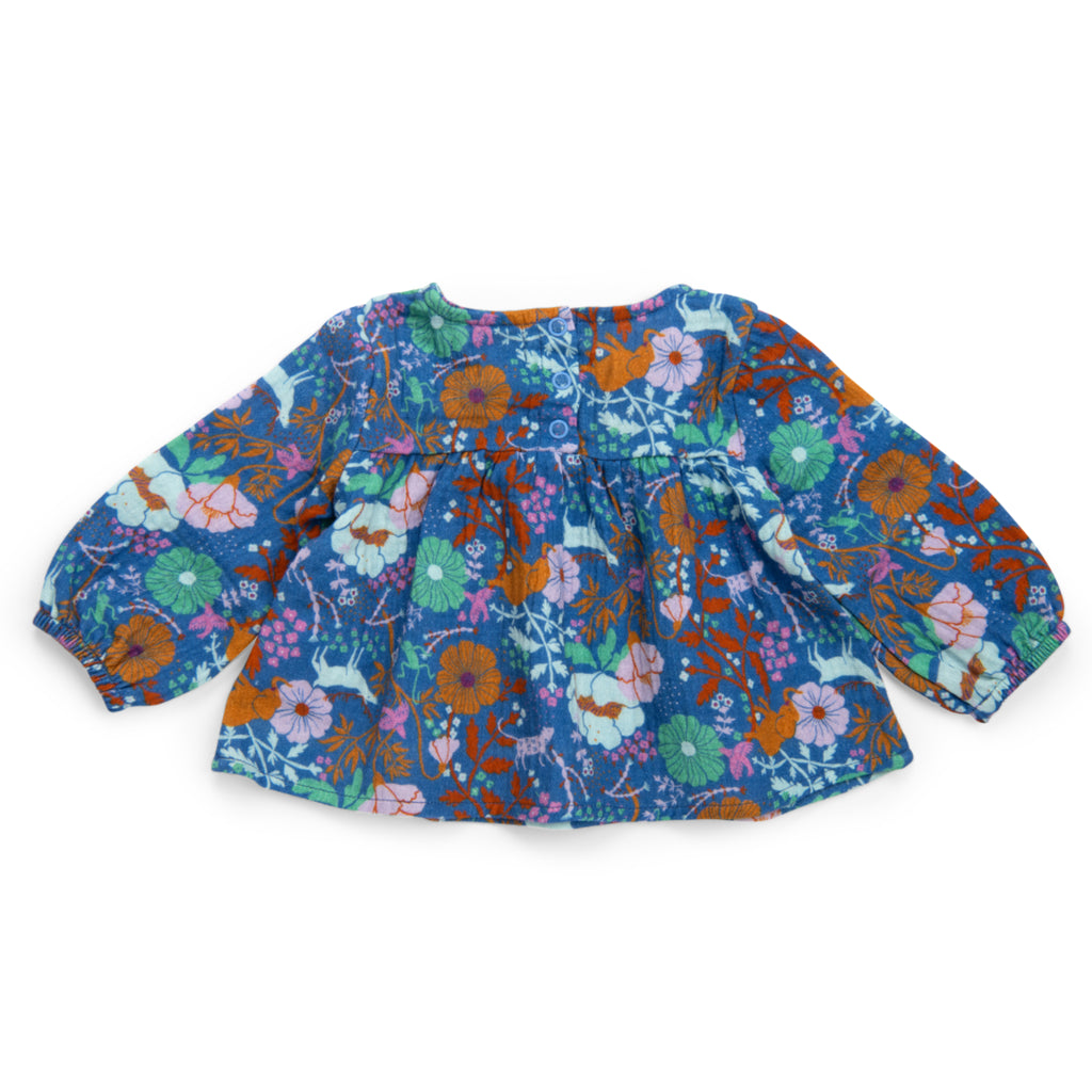 Blusa in mussola con stampa giungla, Margot