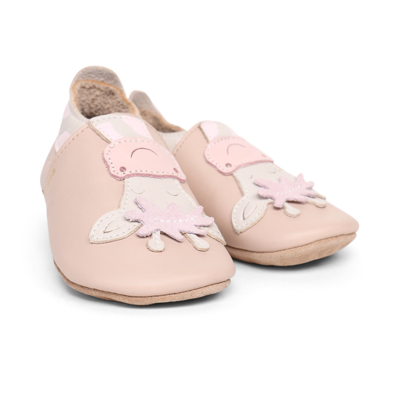 Babbucce in pelle morbida, Giraffe beige | Bobux soft sole