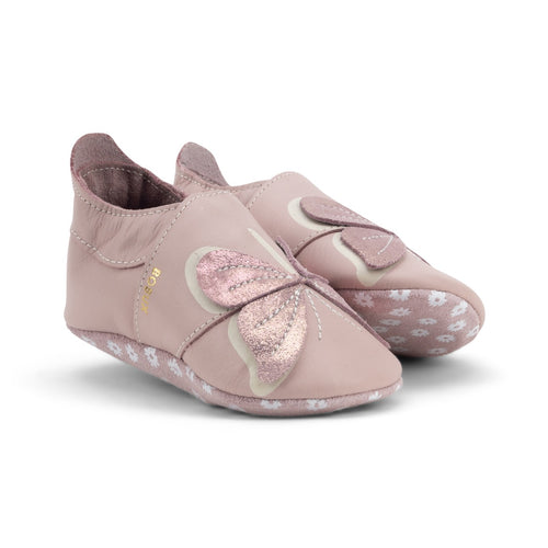 Babbucce in pelle morbida, Glitter wings blossom | Bobux soft sole