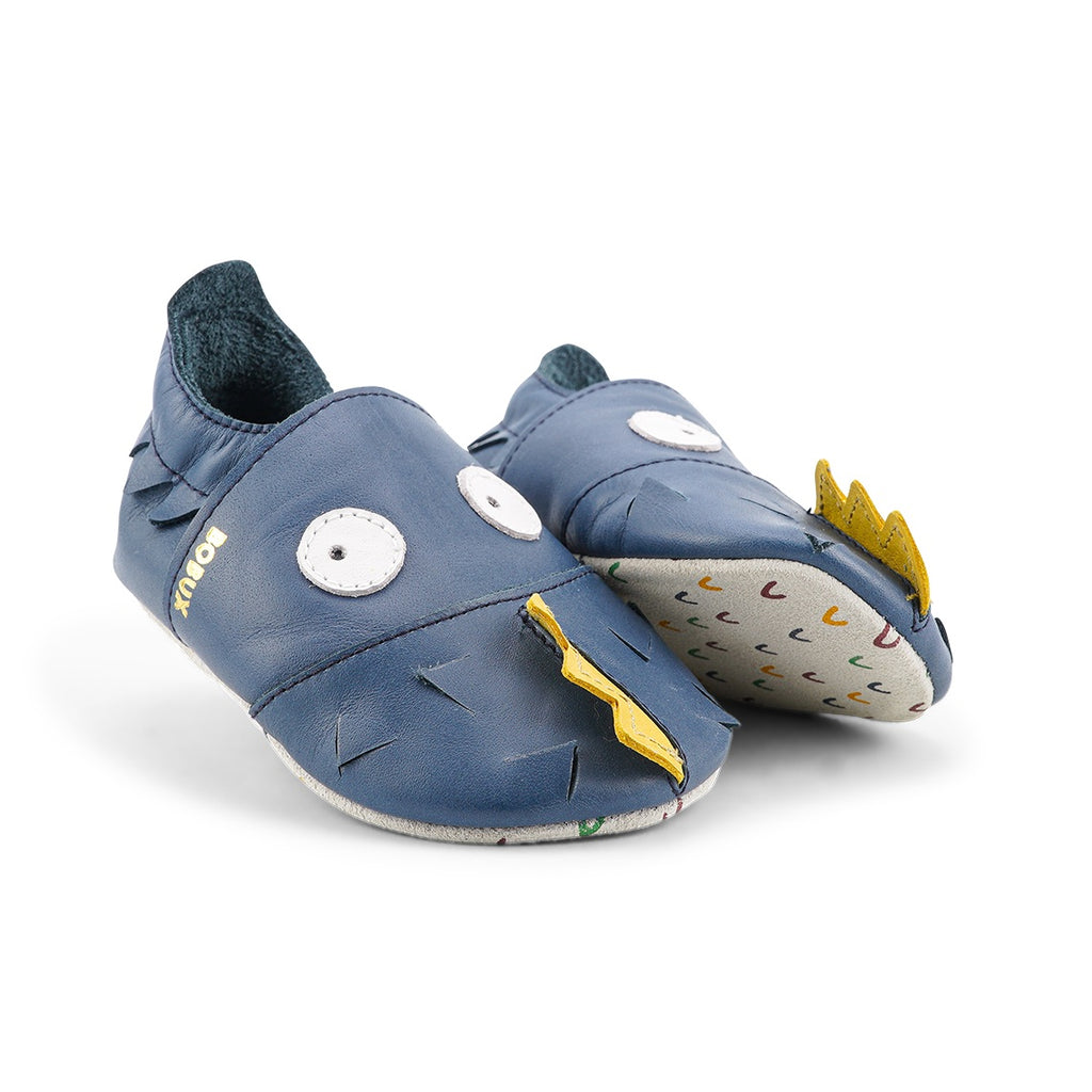 Babbucce in pelle morbida, Gruff navy | Bobux soft sole