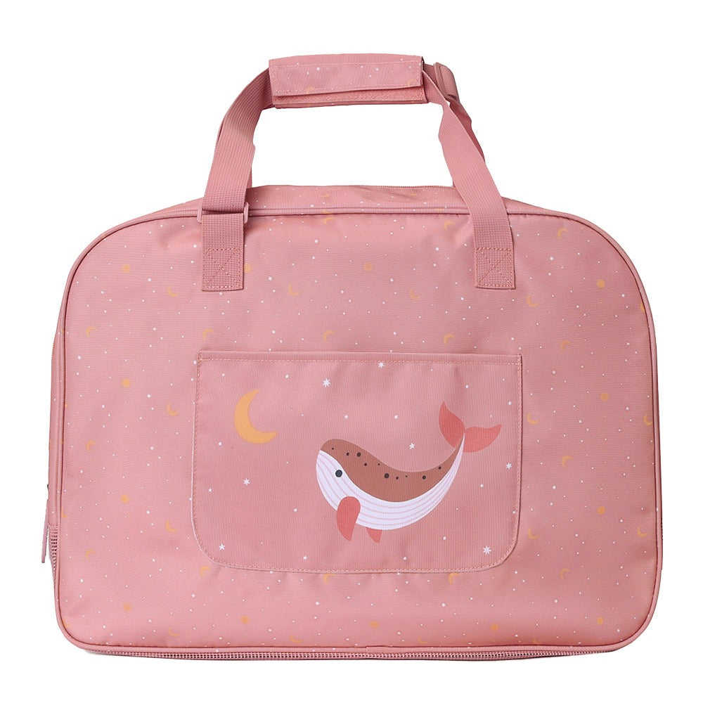 Borsa spiaggia grande anti sabbia, Balena rosa