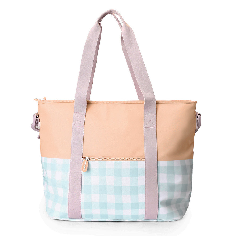 Waterproof Thermal Bag Aqua Apricot Squares