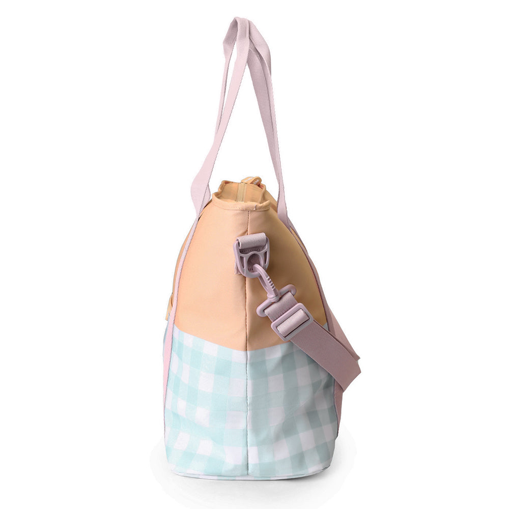 Waterproof Thermal Bag Aqua Apricot Squares