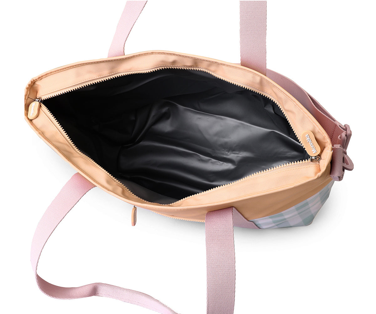 Waterproof Thermal Bag Aqua Apricot Squares