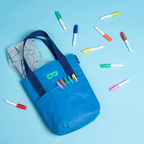 Durable and lightweight paper shoulder bag, Blu