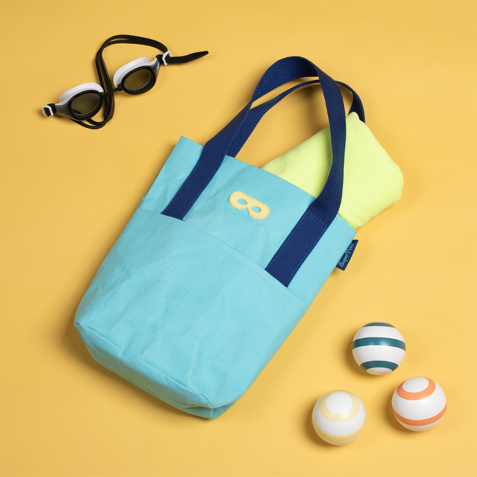 Durable and lightweight paper shoulder bag, Turquoise
