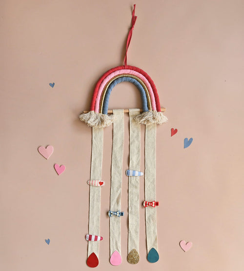 Hair Clip Hanger, Shiny Rainbow Drops