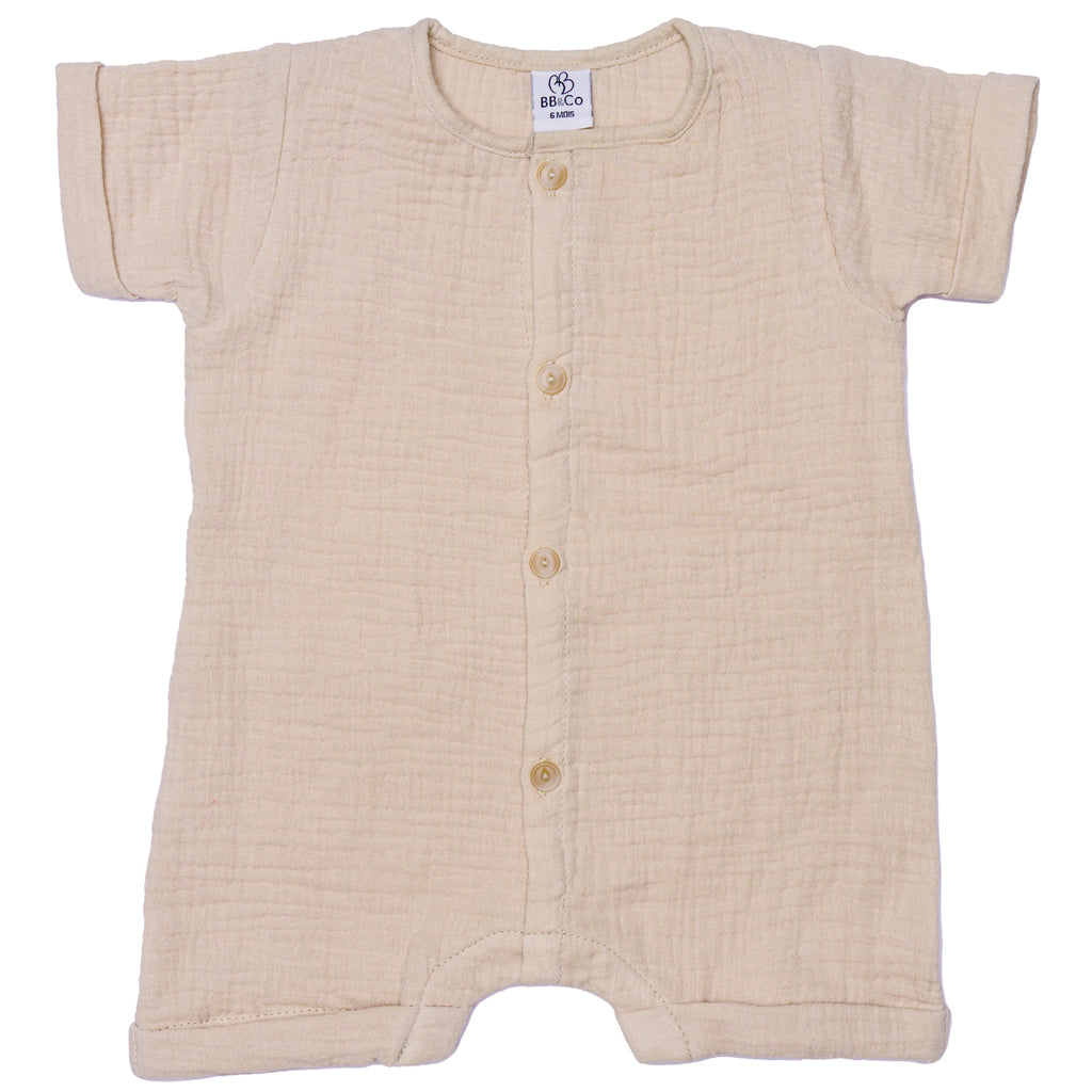 Pagliaccetto maniche corte, Beige