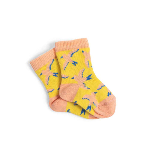Yellow Swallow Ribbed Socks, Heaven