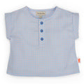 Blue checked cotton blouse, Loris