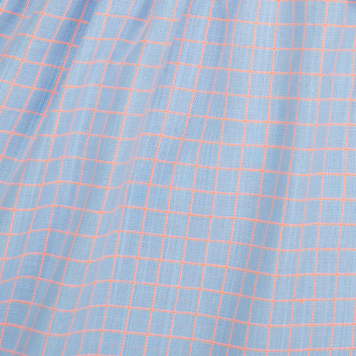 Blue checked cotton blouse, Loris