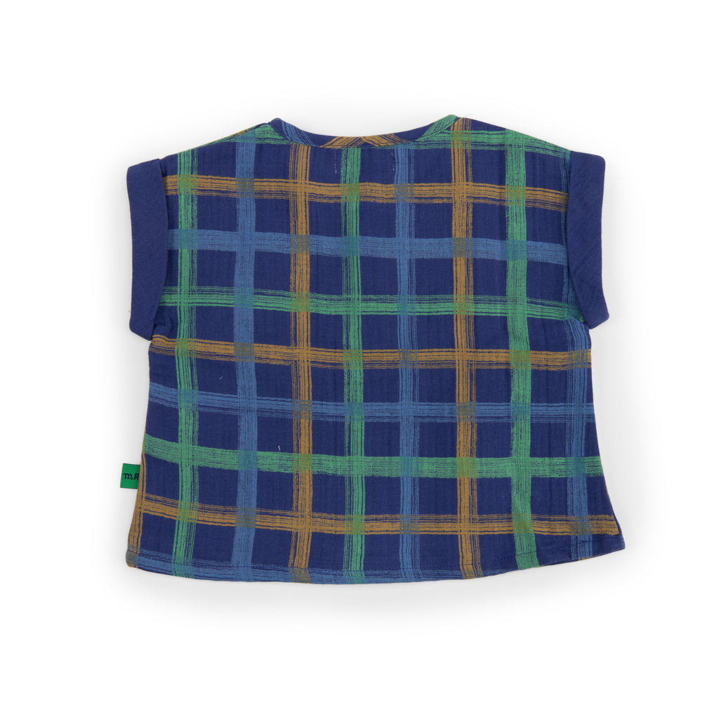 Camicia in mussola di cotone a quadretti, Nicole