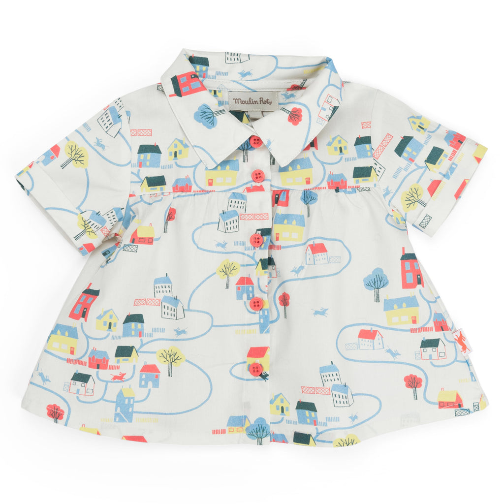Lightweight organic cotton printed shirt, Lou