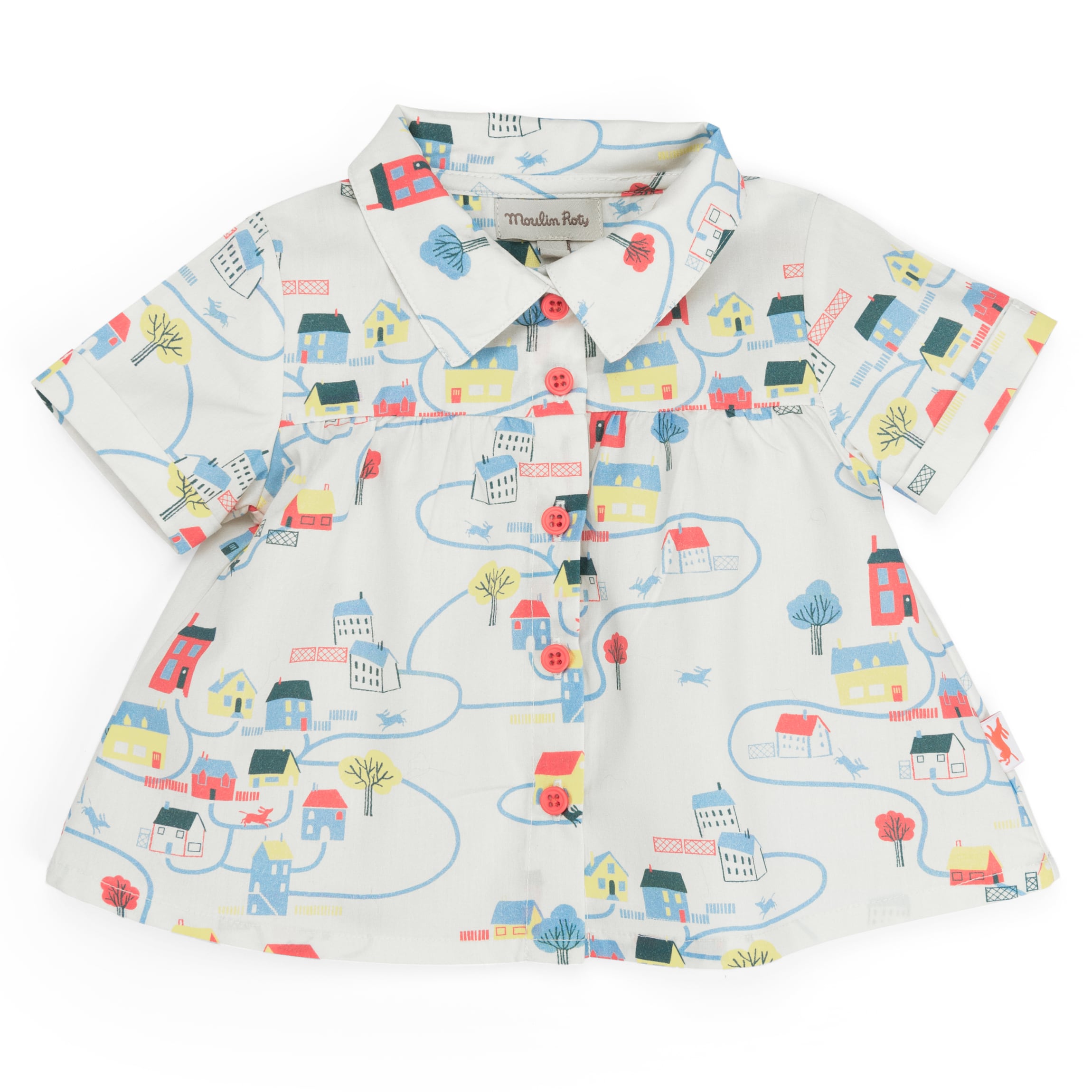 Lightweight organic cotton printed shirt, Lou