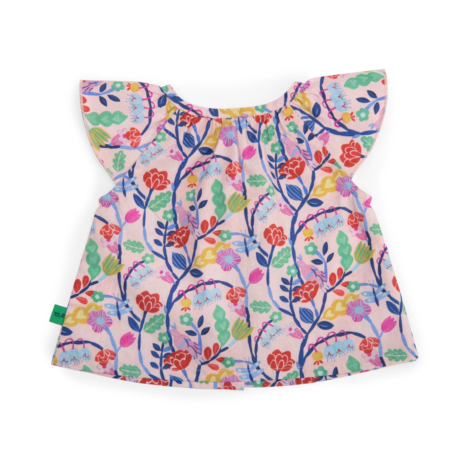 Blouse in cotton floral print, Nathalie