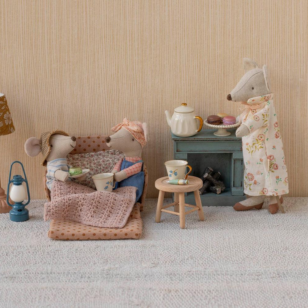 Fireplace (battery operated) Vintage blue, Mouse