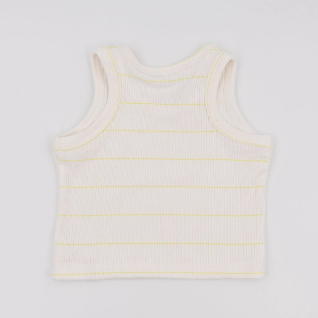 Canotta in bambù e cotone bio, Stripe lemon