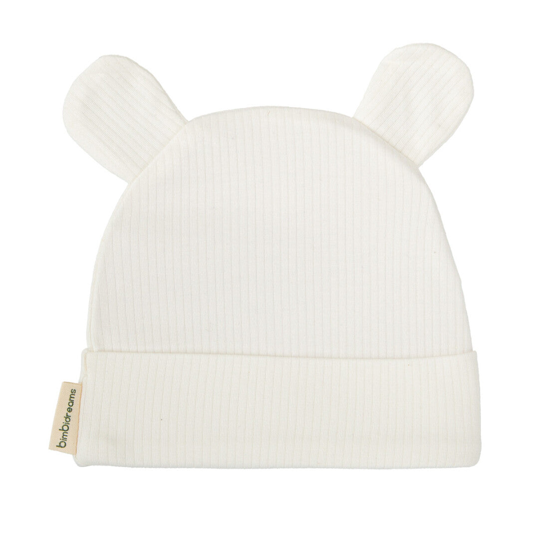 Cappellino neonato in cotone e bambù bio, Bianco