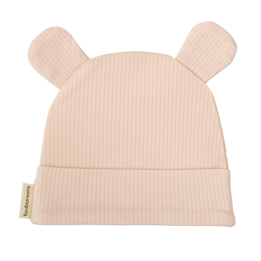 Bonnet bébé en coton et bambou bio, Rose
