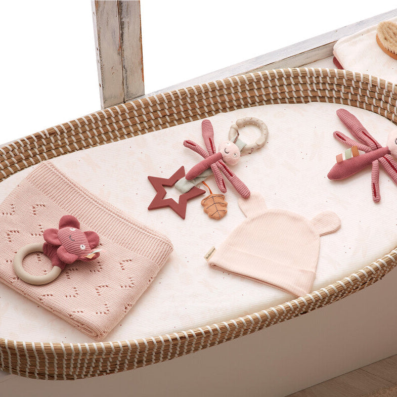 Bonnet bébé en coton et bambou bio, Rose