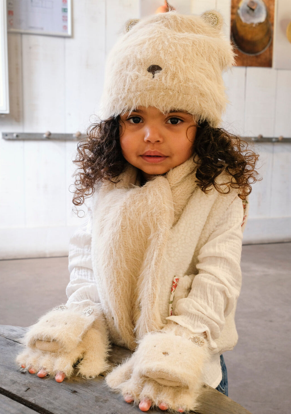 Guanti in maglia, Orsacchiotto (3-6 anni)