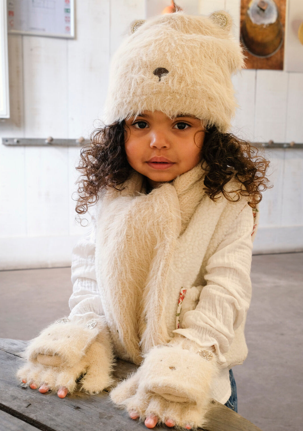 Guanti in maglia, Orsacchiotto (3-6 anni)