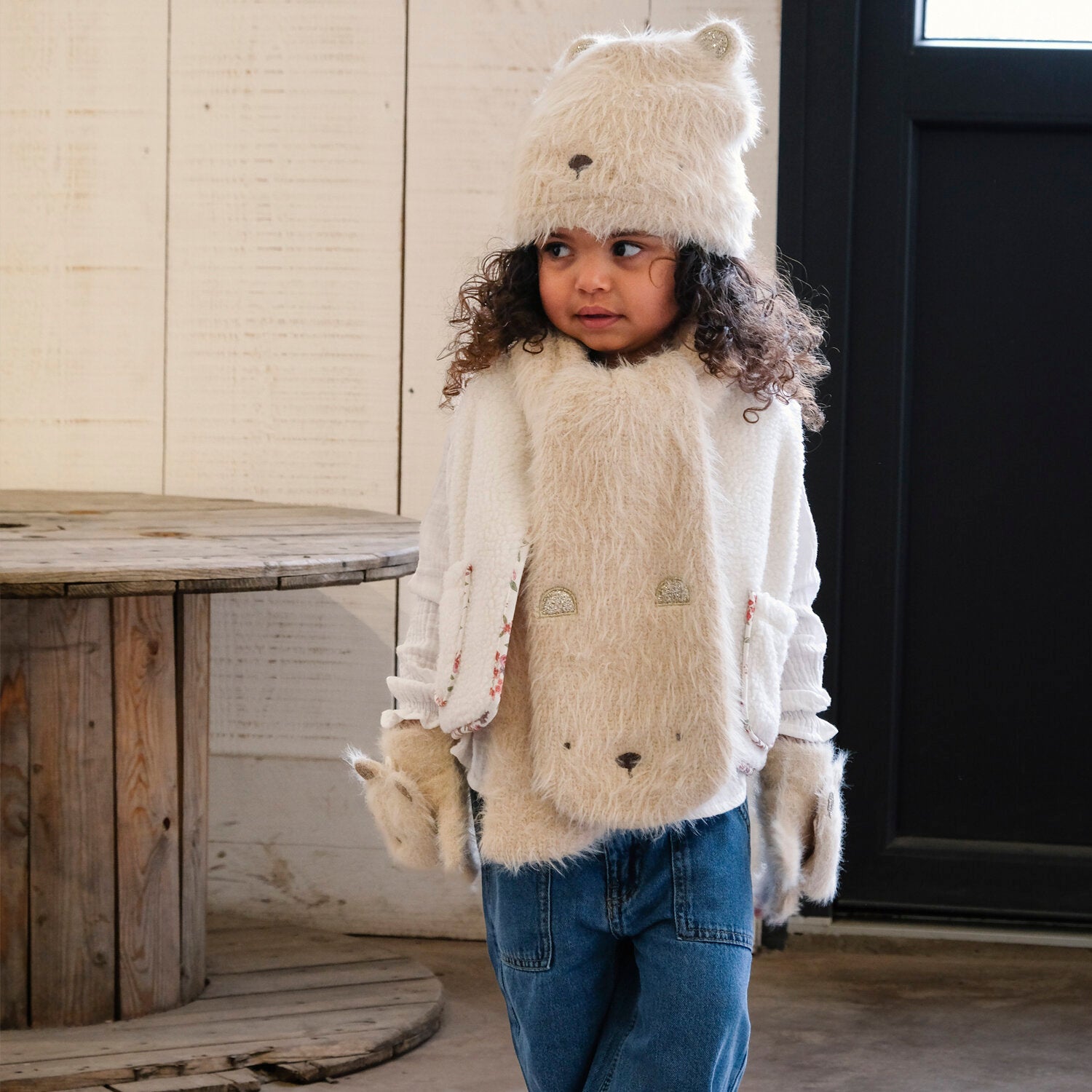Guanti in maglia, Orsacchiotto (3-6 anni)