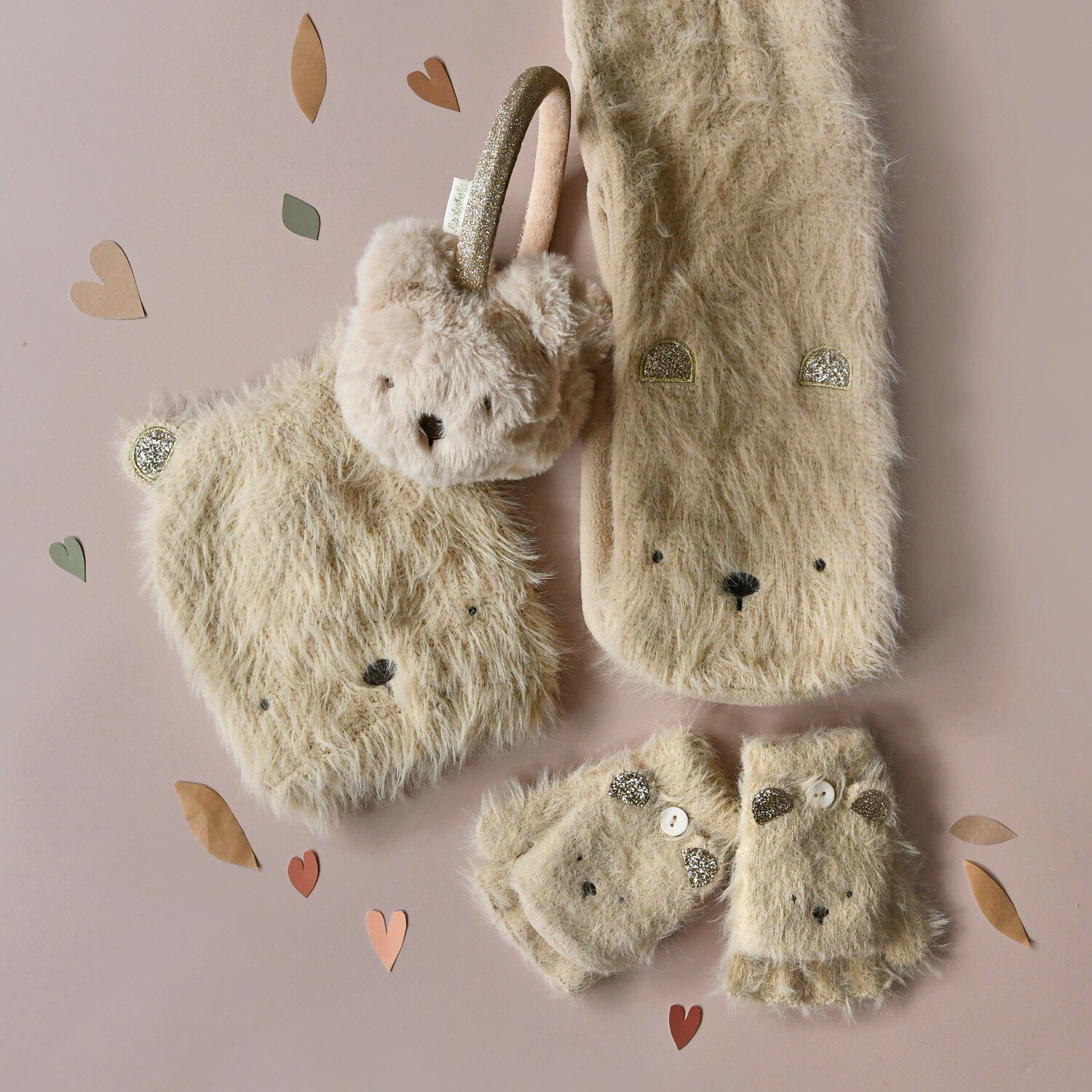 Guanti in maglia, Orsacchiotto (3-6 anni)