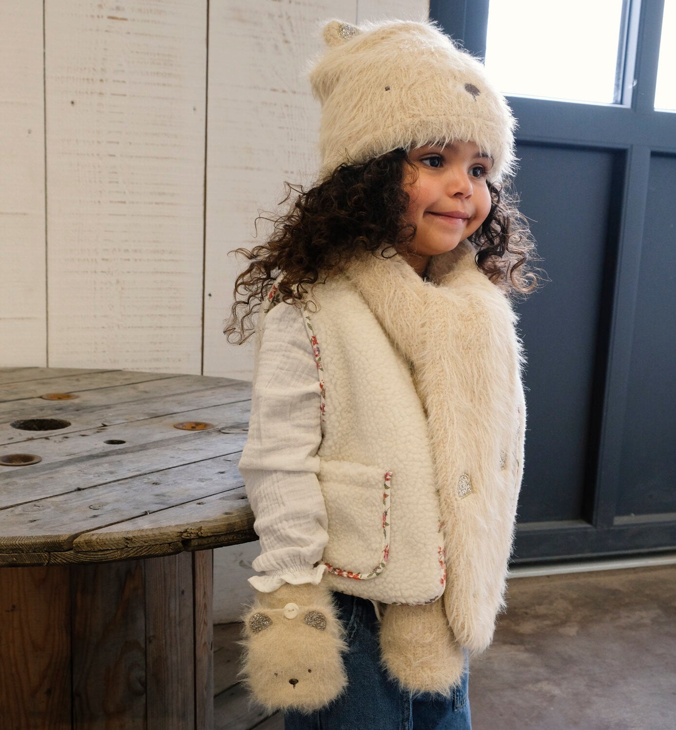 Guanti in maglia, Orsacchiotto (3-6 anni)