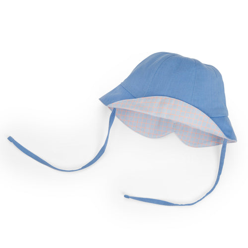 Blue muslin sun hat, Lael